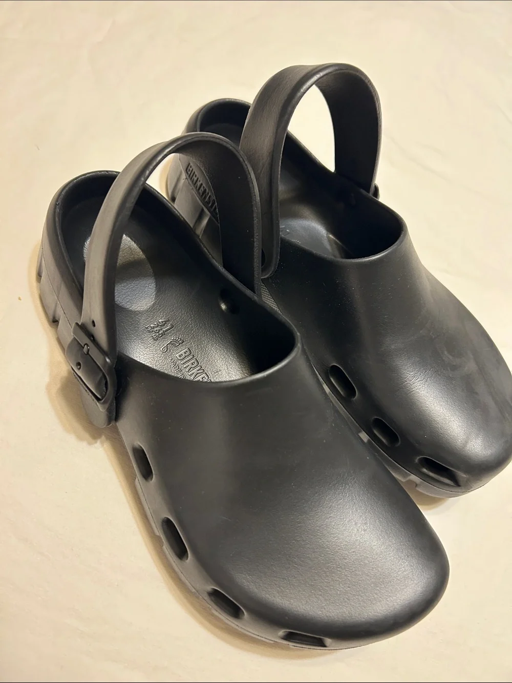 Birkenstock Black EVA Slip-On Sandals with Heel Strap